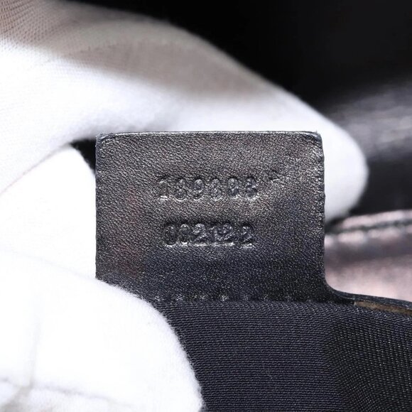 GUCCI GG Canvas Hand Bag Black Gold Auth SW1542 - Picture 12 of 16